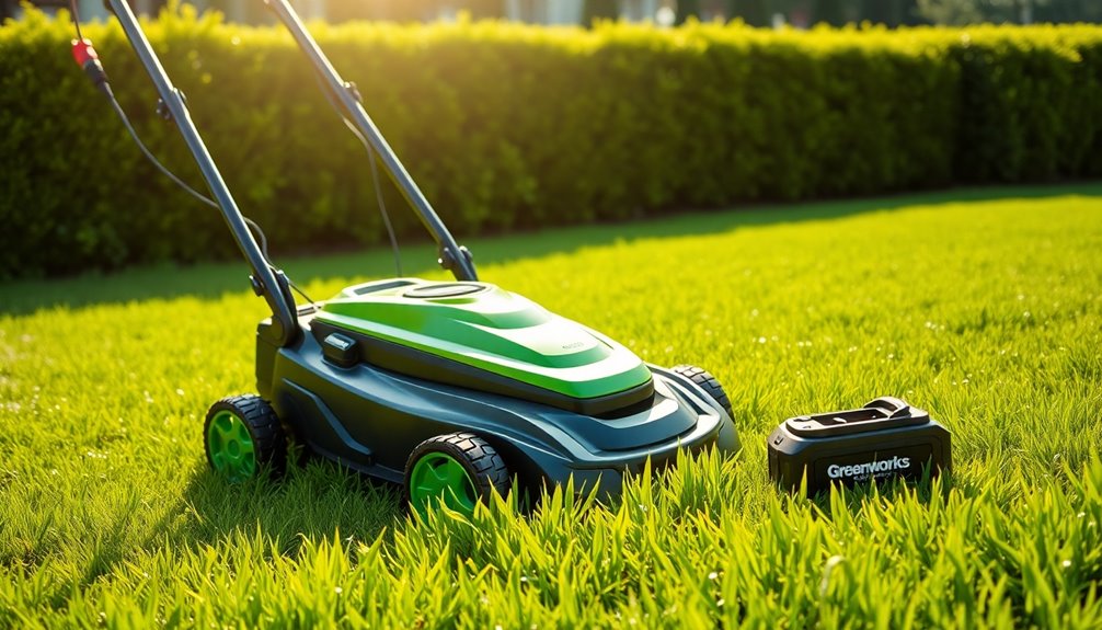 key greenworks mower features